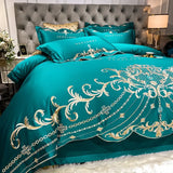 elvesmall European-Style Bed Sheet Four-Piece Set 100 Cotton High-End Atmospheric Ice Silk Quilt Cover Pure Cotton Bedding