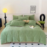 elvesmall  Luxury jacquard velvet Bed linen winter Bedding set Microfiber Duvet cover Quilt bed cover full set bed sheets set pillow cover