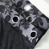 elvesmall Black Floral Birds Jacquard Sheer Curtain for Living Room Pastoral Voile Drape Kitchen Small Window Grommet Ring #E