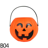 elvesmall 1/3pcs Halloween Pumpkin Bucket Portable Plastic Candy Basket Trick Or Treat Kids Gift Packaging Halloween Party Decor Supplies