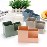 elvesmall Hollow Desk Organizer Desktop Storage Box Multifunction Stationery Holder Phone Stand Office Supplies Desk Set Pen Holder