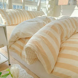 elvesmall Super Soft Washed Cotton Bed Four Piece Set, Summer Small Fresh Duvet Set, Three Piece Set, Dormitory