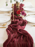 elvesmall  Table Runner Semi-Sheer Personalize Vintage Wedding Decoration Kitchen Dinner Tablecloth Retro Boho Event Designing