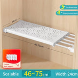 elvesmall Adjustable Closet Organizer Kitchen Storage Shelves Space Saving Wardrobe Wall Mounted Rack Home Appliance Cabinet Holder1pc