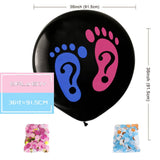 elvesmall Boy or Girl Gender Reveal Party Decoration 36'' Giant Black Latex Balloon Blue Pink Confetti Baby Shower Globos Supplies