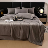 elvesmall  Silk Summer Cool Quilt   New Washed Air Conditioning Quilt Ice Silk Summer Quilt Four Piece Bed Sheet and Comforter Blanket