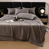 elvesmall Silk Summer Cool Quilt   New Washed Air Conditioning Quilt Ice Silk Summer Quilt Four Piece Bed Sheet and Comforter Blanket