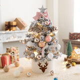 elvesmall   Mini Christmas Tree Set Desktop Xmas Tree Decoration Gold Jingle Gift Led Christmas Tree Ornamend Diy House Warming Gift