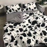elvesmall  Ins Black Bowknot Bedding Set Pink Bed Flat Sheet Duvet Cover Twin Full Queen Princess Style Bed Linen Girls Floral Quilt Cover