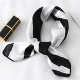 elvesmall Women Small Satin Silk Scarf Square Print Wrap Foulard Femme Handkerchief Bandana Neck Hair Skinny Tie Scarves Shawls