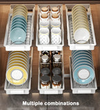 elvesmall Kitchen Pull Out Dish Racks With Drainboard Drawer Storage Sliding Mesh Cabinet Basket for Accessorie Pull Out Cabinet Organizer