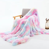 elvesmall Super Soft Long Faux Fur Coral Fleece Blanket Warm Elegant Cozy With Fluffy Sherpa Throw Blanket Bed Sofa Blankets Gift