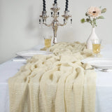 elvesmall  Cheesecloth Table Runner Boho Gauze Fabric Rustic Decor for Bridal Wedding Decor Baby Shower Valentine Birthday Party Table Path