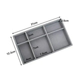 elvesmall Jewelry Storage Box Earring Ring Necklace Brooch Holder Velvet Jewelry Display Box Necklace Classification Organizer Drawer Tray