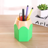 elvesmall Cute Pencil Head Shape Pen Holder Pencil Storage Box Student Desktop Office Household Multifunctional Makeup Brush Organizer Box