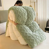 elvesmall  Soft Super Thick Winter Warm Blanket Artificial Lamb Cashmere Weighted Blankets for Beds Cozy Thicker Warmth Quilt Comforter