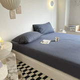 elvesmall Ins Fitted Sheet Soft Washed Cotton Mattress Cover With Elastic Non Slip Bed Cover Simple Bedding 90/120/150/200cm