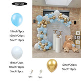 elvesmall Dusty Blue White Balloon Garland Kit Pastel Light Arch Wedding Birthday Party Baby Shower Baptism Christening Party Decorations