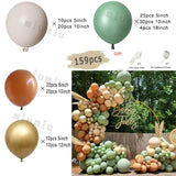 elvesmall Macaron Sage Green Gold Balloon Garland Arch Kit Kids Birthday Wedding Party Orange Latex Baby Shower Decoration Balloons