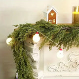 elvesmall Christmas Norfolk Pine Garland Dense Pine Real Touch Artificial Pine Cypress Ornament for Holiday Fireplace Table Home Decor