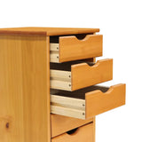 elvesmall Original Roll Cart, Solid Wood, 6 Drawer Roll Cart, Med Pine Storage Drawers Boxes Filing Cabinets