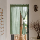 elvesmall Kitchen Door Curtains Japanese Style Solid Color Striped Curtain for Living Room Bedroom Home Decoration Curtain