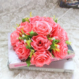 elvesmall  Cheap Artificial Flower Ball Plastic Green Mesh Base Silk Table Centerpieces For Wedding Decor Party Road Lead Flower Bouquets