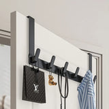 elvesmall  Hooks Over The Door Bathroom Organizer Rack Durable Hanging Row Hook Holder Clothes Coat Hat Towels Hanger Storage 5/6/7 Hooks