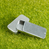 elvesmall 2Pcs 51*10*26mm Mini Iron Box Slide Cover Storage Box Wedding Jewelry Pill Cases Portable Tin Boxes Container Home Storage