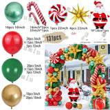 elvesmall Christmas Balloon Arch Set Candy Cane Aluminum Film Red Green White Father Christmas New Year Balloons Party Decoration Gifts