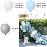 elvesmall Macaron Blue Balloon Garland Arch Kit Birthday Wedding Party White Grey Latex Gender Reveal Baby Shower Decoration Balloons