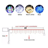 elvesmall  5M Outdoor Waterproof Christmas Garland Curtain String Lights Droop 0.4-0.6m Christmas Lights Outdoor Eaves Garden Lights Decor