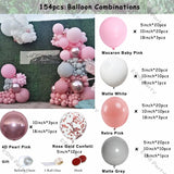 elvesmall Doubled Dust Pink Boho Wedding Engagement Decoration Chrome Rose Gold Nude Balloons Garland Ballon Arch Global Birthday Decor