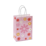 elvesmall 6Pcs Sweet Daisy Flower Paper Kraft Gift Packing Bags with Handle Candy Favor Bag Wedding Baby Shower Kids Birthday Party Decor