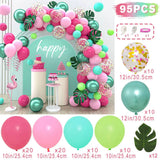 elvesmall Tropical Hawaiian Balloon Garland Arch Kit Ballon Baby Shower Balloon Birthday Summer Hawaii Flamingo Party Decor Wedding Party