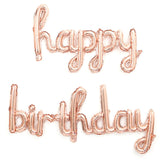 elvesmall 2pcs/set Happy Birthday Balloons Pink Purple Aluminium Foil Balloon Birthday Party Decoration Suppries Home DIY Accessories Prop