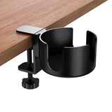 elvesmall Desk Cup Holder , Universal Adjustable Upgraded Arm Clamp Stand for Coffee Mugs, Water Bottles