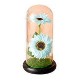 elvesmall  Artificial Flower Sunflower Tulip Glass Dome for Mother's Day Valentine's Day Gift Home Decorations LED Night Lamp Bedroom Decor