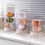 elvesmall Makeup Brush Storage Box, Transparent Acrylic Multi-layer Storage Box, Suitable for Dressing Table Rotatable Desktop Storage Box