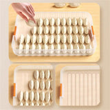 elvesmall Refrigerator Organizer Dumpling Storage Box Kitchen Organizer Food Storage Box with Lid Stackable Transparent Plastic Shelf