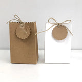 elvesmall 25/50Pcs Retro Kraft Paper DIY Gift Bag Jewelry Cookie Wedding Favor Candy Box Food Packaging Bag With Rope Birthday Party Decor