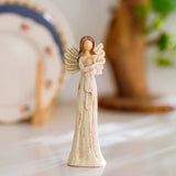 elvesmall Resin Crafts Decoration Home Decoration Angel Figure Statue Creative Decoration Birthday Gift Table Decoration