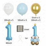 elvesmall Birthday Latex Balloons Pink Blue Crown Number Gifts Toys Party Decorations Baby Shower Globos Supplies