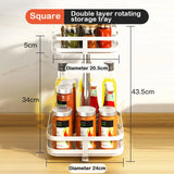 elvesmall  Rotatable Kitchen Storage Rack kitchen Accessories Spice Storage Rack Clean Storage 360 Degrees Rotatable Organizer Turntable