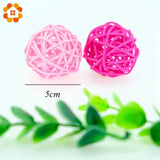 elvesmall 10PCS 3/4/5CM Round Shape Mutil Colors Rattan Ball Sepak Takraw For Christmas Birthday Party & Home Wedding Party Decoration
