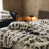 elvesmall  Luxury Faux Fur warm blanket for Winter double layer thickened Blankets for Bed Plaid Plush Sofa Blankets Microfiber bedding