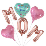 elvesmall 6Pcs Mom Mother's Day Set Festival Balloon Air Globo Home Mother's Day Party Decorations Kid Show Love Gift Baby Shower Supplies