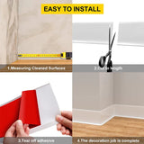 elvesmall 3Mx10cm PVC Skirting Line Border Stickers Self-adhesive Wall Decorative Strip Background Living Room Baseboard Floor Edge Strip