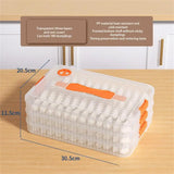elvesmall Refrigerator Organizer Dumpling Storage Box Kitchen Organizer Food Storage Box with Lid Stackable Transparent Plastic Shelf