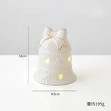 elvesmall Ceramic Christmas luminous snowman luminous car small desktop home ornament Christmas gift
